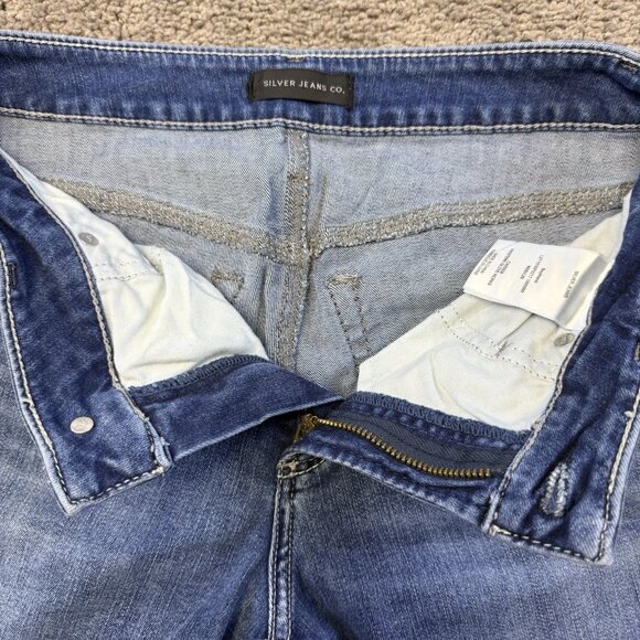 Silver boyfriend style blue slim-fit mid-rise comfortable stretch jeans - Picture 5 of 12